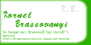 kornel brassovanyi business card